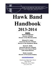 Hawk Band Handbook - Pflugerville Independent School