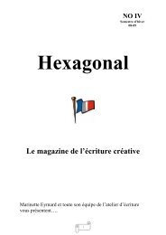 Hexagonal Le magazine de l'Ã©criture crÃ©ative - Romanistik