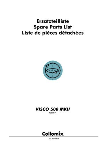 Ersatzteilliste Spare Parts List Liste de pièces détachées - Collomix