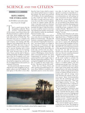 Replumbing the Everglades - Scientific American Digital