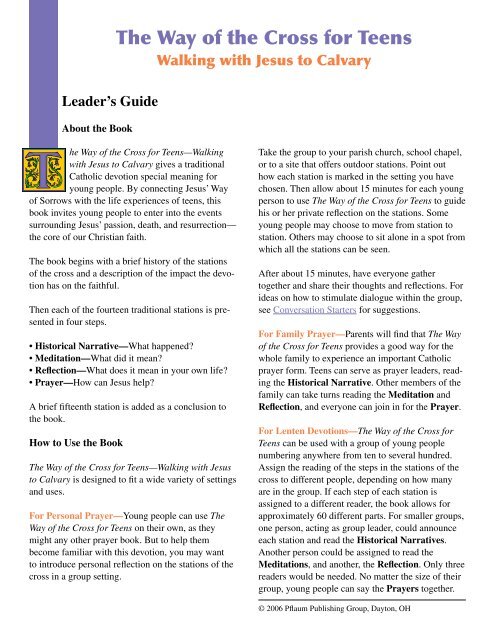 The Way Of The Cross For Teens Teaching Guide