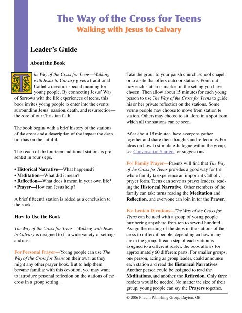 The Way Of The Cross For Teens Teaching Guide The Way Of The Cross For Teens Teaching Guide