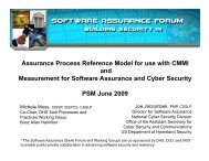 Assurance Process Reference Model for use with CMMI - Practical ...