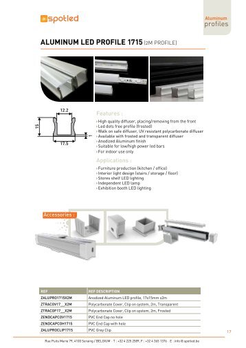 ALUMINUM LED PROFILE 1715(2M PROFILE) - Spotled