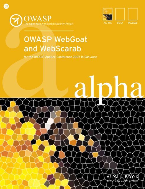 OWASP WebGoat and WebScarab