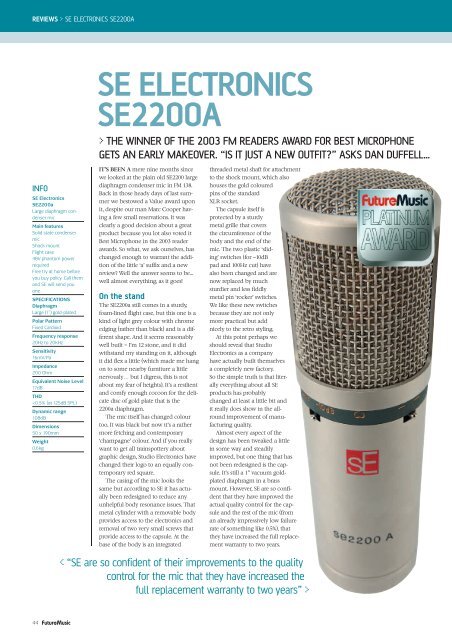 SE ELECTRONICS SE2200A