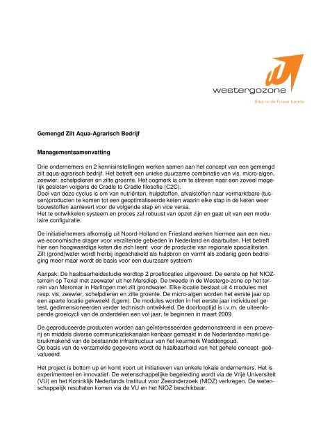 Management Samenvatting - A7Westergo