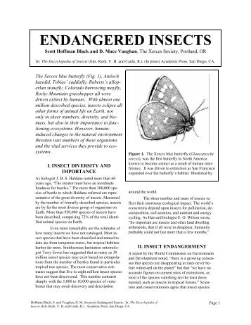 ENDANGERED INSECTS - The Xerces Society