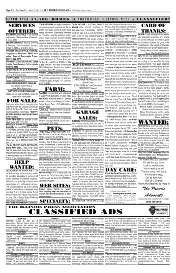 classifiedS - Prairie Advocate