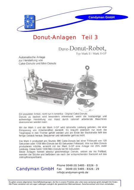 Donut-Anlagen Teil 1 - Candyman GmbH