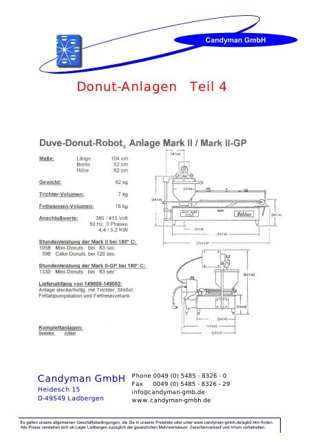 Donut-Anlagen Teil 1 - Candyman GmbH
