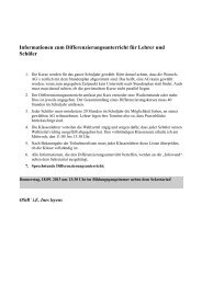 Informationen zum Differenzierungsunterricht für Lehrer und Schüler