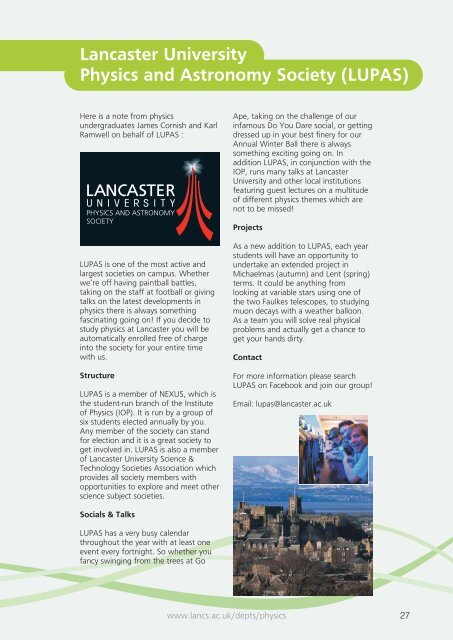 Theoretical Physics - Physics at Lancaster University