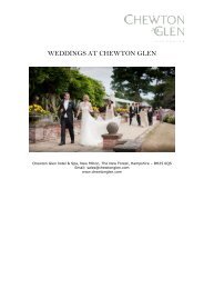 WEDDINGS AT CHEWTON GLEN