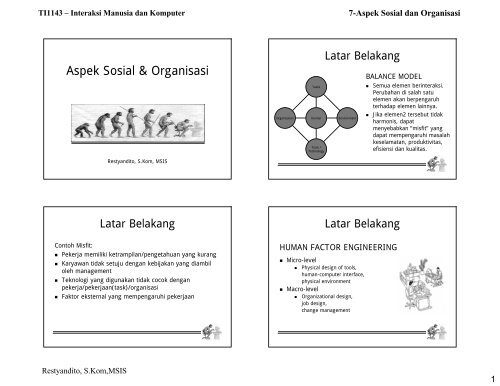 Aspek Sosial & Organisasi