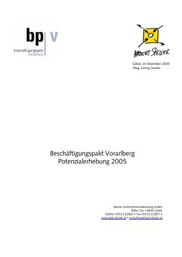 BeschÃ¤ftigungspakt Vorarlberg Potenzialerhebung 2005