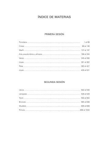 ÃNDICE DE MATERIAS - Subarna