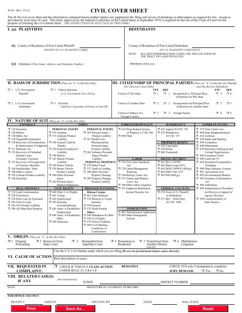 JS 44 civil cover sheet - Western District of Pennsylvania