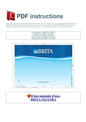 Istruzioni per l'uso BRITA MAXTRA - 1