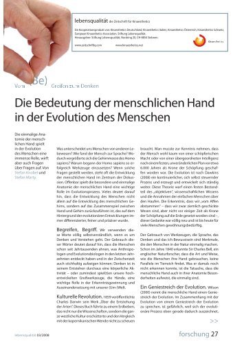 Die Bedeutung der menschlichen Hand in der ... - die Zeitschrift