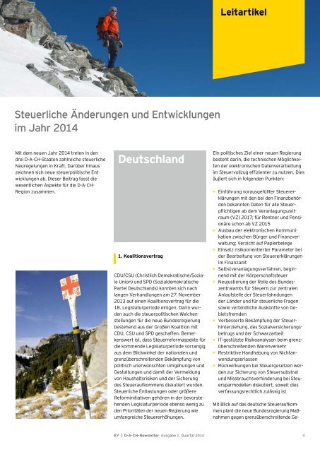D-A-CH News – Ausgabe 1. Quartal | 2014 - Schweiz