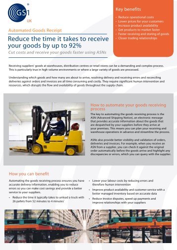Automated Goods Receipt brochure - GS1 UK