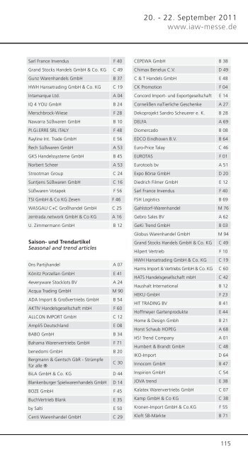 IAW Messe Herbst 2011 - IAW-Messekatalog