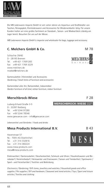 IAW Messe Herbst 2011 - IAW-Messekatalog