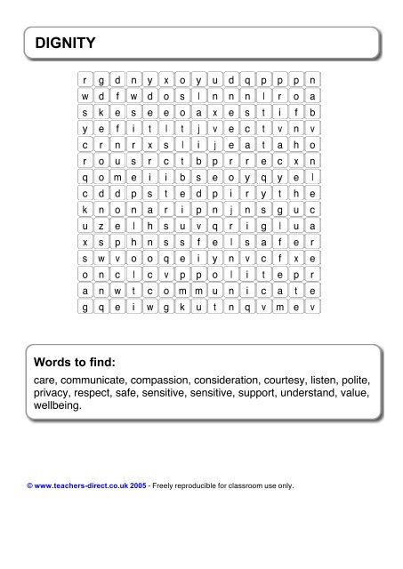 Wordsearch sheets