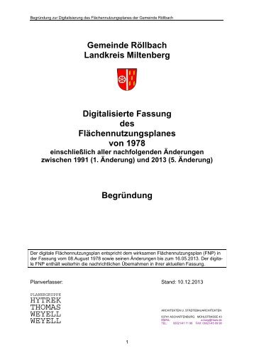FNP Röllbach_Begründung Digitalisierung - Gemeinde Röllbach