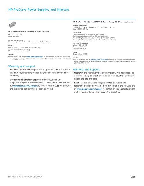 HP ProCurve Networking Datasheets - Moonblink