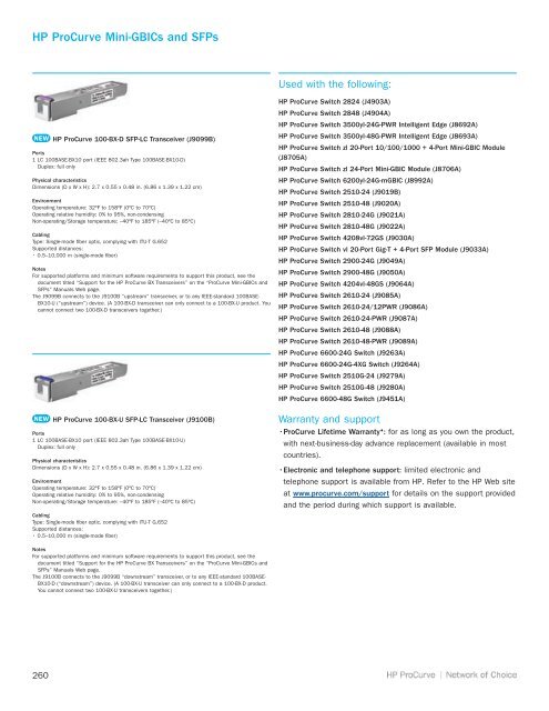 HP ProCurve Networking Datasheets - Moonblink