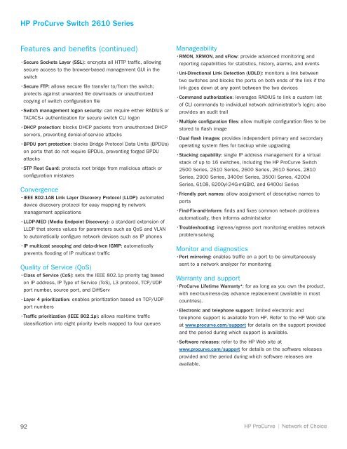 HP ProCurve Networking Datasheets - Moonblink