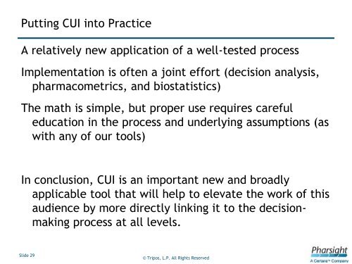 The Clinical Utility Index, a Method for Balancing Efficacy and Safety ...