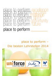 place to perform – Die besten Lehrstellen 2014