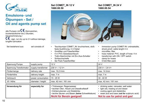 Katalog Pumpen - COMET-PUMPEN Systemtechnik