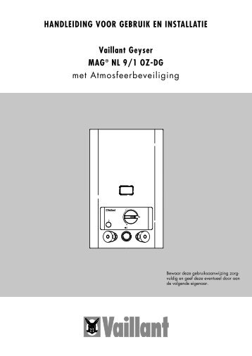 Vaillant Geyser MAGÃ‚Â® NL 9/1 OZ-DG met Atmosfeerbeveiliging ...
