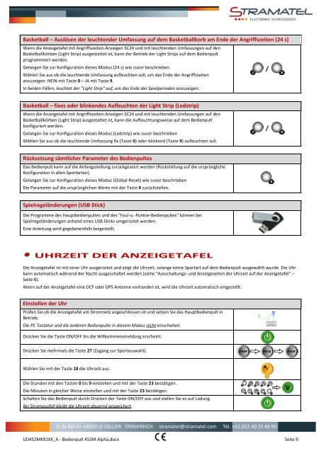 BEDIENUNGSANLEITUNG BEDIENPULTE - Sport-Thieme.at