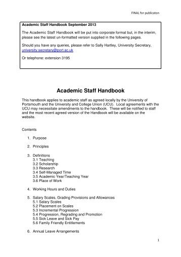 Academic Staff Handbook - University of Portsmouth