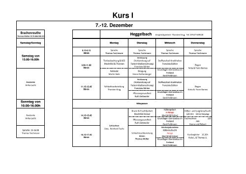 Stundenplan 2013-2014 Kurs I