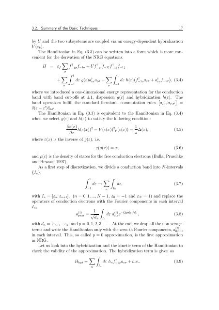 Numerical Renormalization Group Calculations for Impurity ...