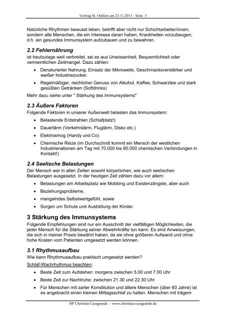 Ein gesundes Immunsystem - Christina Casagrande