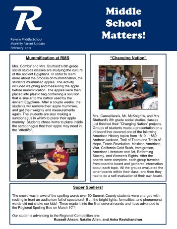 R Middle School Matters! - Revere Local Schools