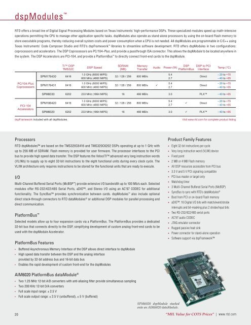 RTD/Target Catalog - RTD Embedded Technologies, Inc.