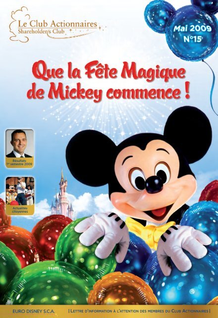 lettre du club actionnaire N°15 - Euro Disney SCA - Disneyland® Paris