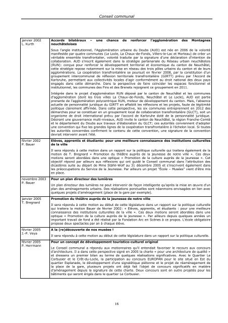 RAPPORT DE GESTION 2012 - Ville de La Chaux-de-Fonds