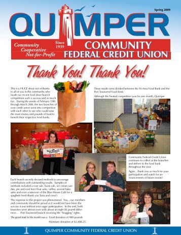 Thank You! Thank You! - Quimper Community Federal Credit Union