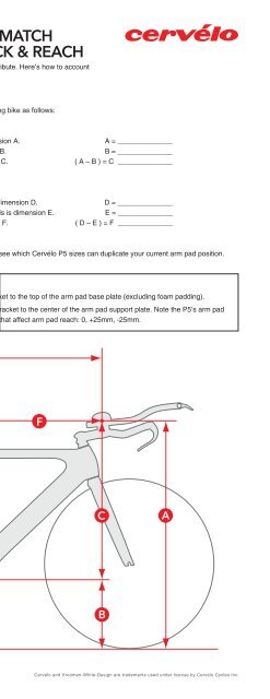 Cervelo Bike Size Chart