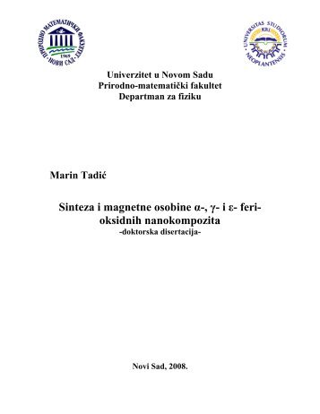 Sinteza i magnetne osobine α-, γ- i ε- feri- oksidnih nanokompozita