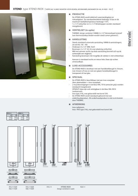 PRODUCTIE VENTIELSET (in optie) AANSLUITING LUxE ... - Thermic
